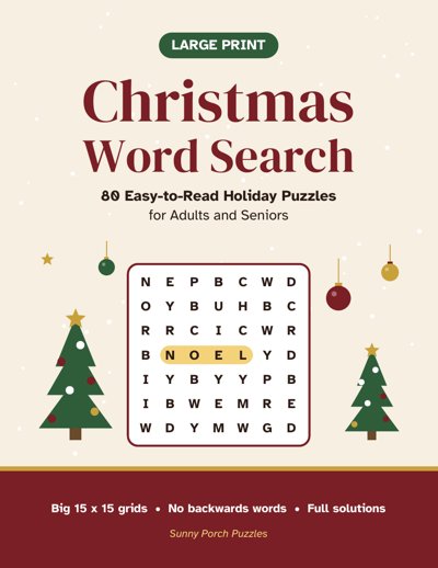Large Print Christmas Word Search cover