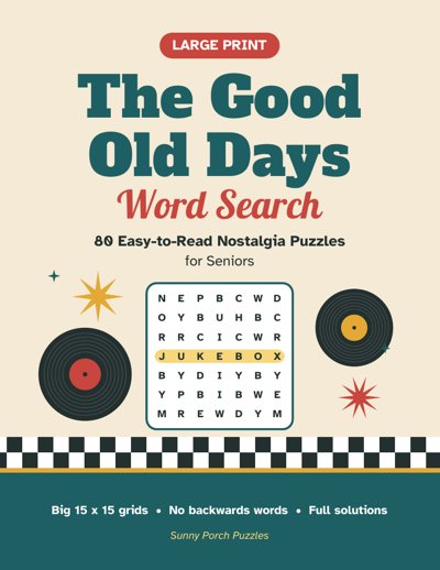 Large Print Word Search: The Good Old Days cover